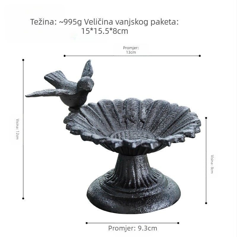 Dekorativna hranilica za ptice - lijevano željezo, moderni minimalistički stil, Violin