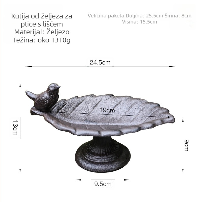 Dekorativna hranilica za ptice - lijevano željezo, moderni minimalistički stil, Violin