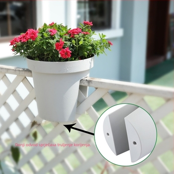 Lonac sedlastog oblika za balkon, viseći na ogradi, od smolaste plastike, jednostavan dizajn