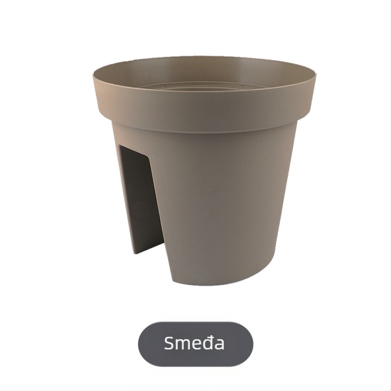 Lonac sedlastog oblika za balkon, viseći na ogradi, od smolaste plastike, jednostavan dizajn