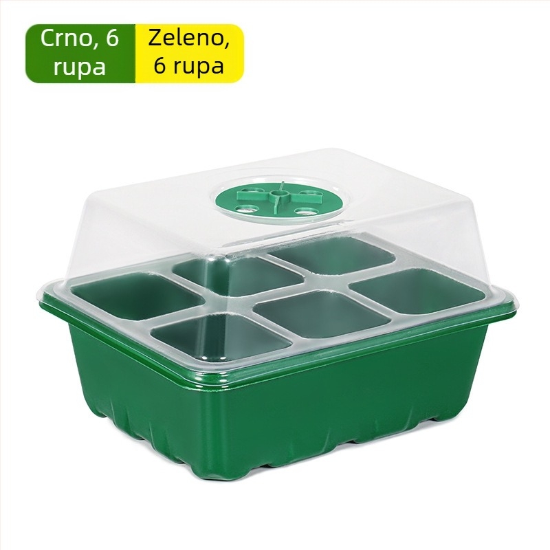 Plastična posuda za sadnice – prozračna, svjetlosno prijemljiva, izdržljiva, ušteda vode, s 6 ili 12 rupa, trodijelni set
