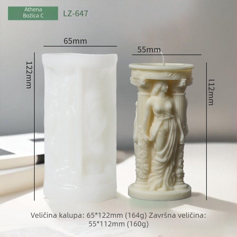 Silikonska forma za svijeće s nepravilnim oblikom za izradu mirisnih svijeća; aromaterapijska forma, moderan minimalistički stil