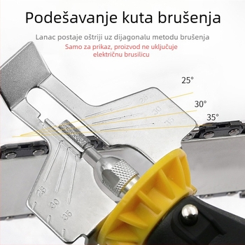 Pribor za brušenje lančane pile – alat za oštrenje zubi lanaca za električnu brusilicu, ABS+metall, QST EXPRESS