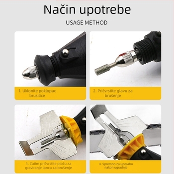 Pribor za brušenje lančane pile – alat za oštrenje zubi lanaca za električnu brusilicu, ABS+metall, QST EXPRESS