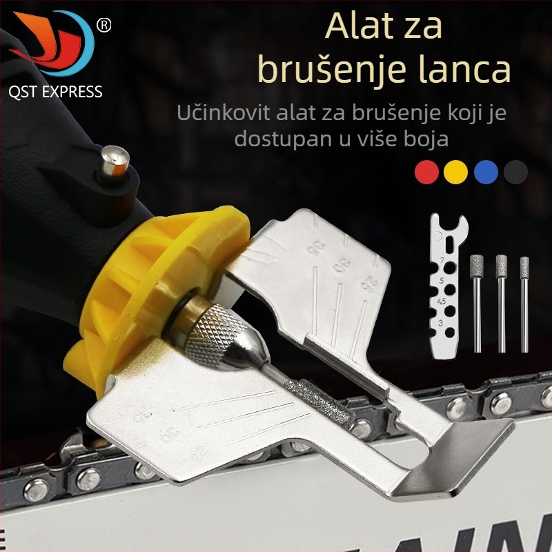Pribor za brušenje lančane pile – alat za oštrenje zubi lanaca za električnu brusilicu, ABS+metall, QST EXPRESS