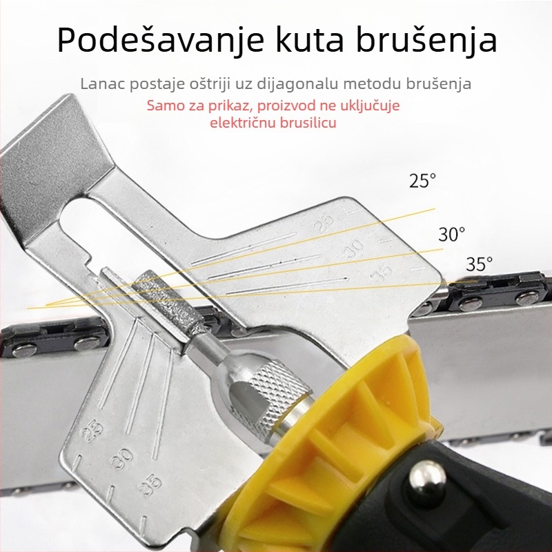 Pribor za brušenje lančane pile – alat za oštrenje zubi lanaca za električnu brusilicu, ABS+metall, QST EXPRESS