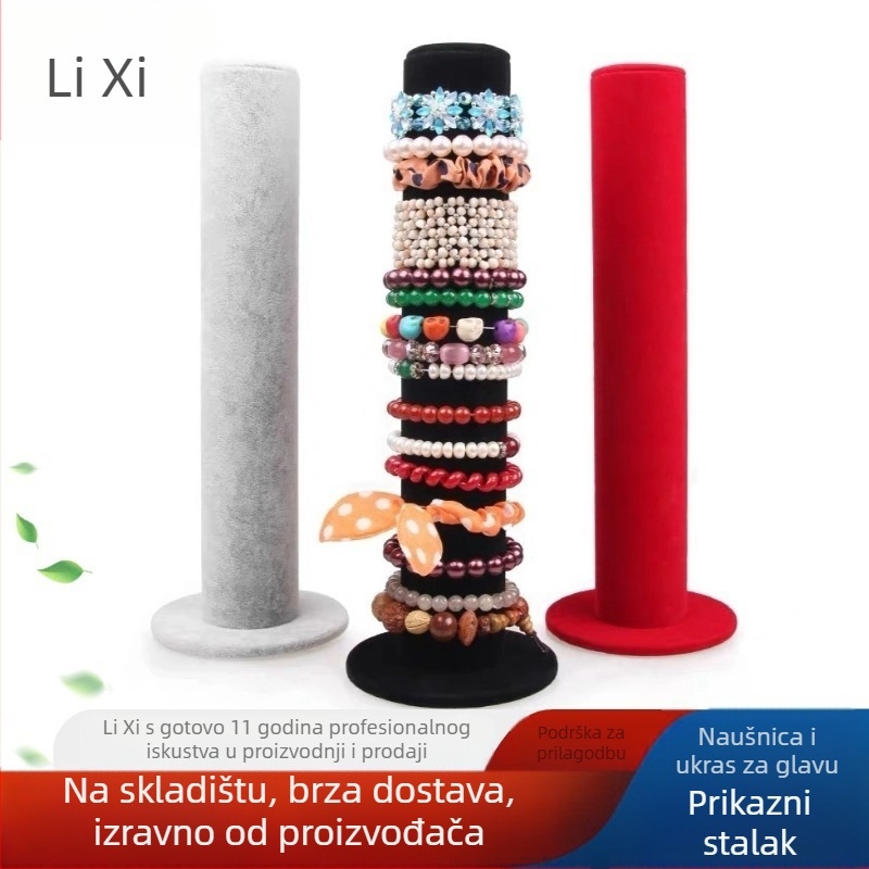 Stalak za nakit, 1-razinski podni stalak za izlaganje s pločom od gustoće i flanelom, korejski stil