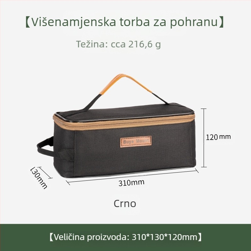 Vanjski kamperski organizator posuđa s pretincima za posuđe, prijenosna torba za piknik, otporan na habanje