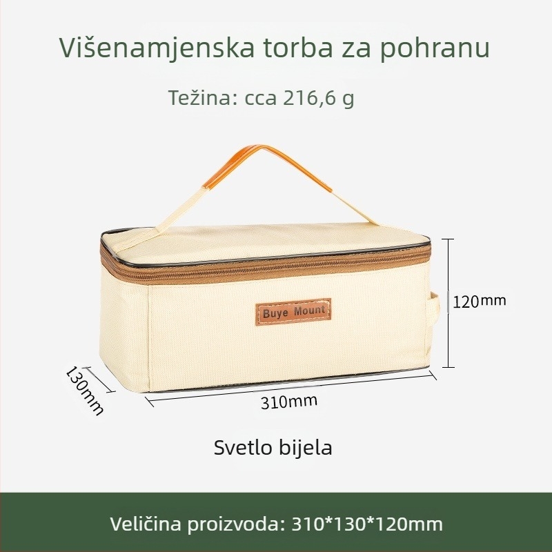 Vanjski kamperski organizator posuđa s pretincima za posuđe, prijenosna torba za piknik, otporan na habanje
