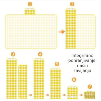 Piknik podloga – vodootporna, debela, prijenosna, od netkanog materijala (300 g), za 5–6 osoba