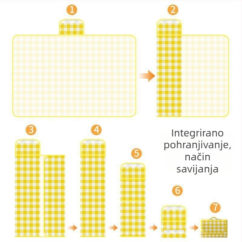 Piknik podloga – vodootporna, debela, prijenosna, od netkanog materijala (300 g), za 5–6 osoba