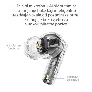 Bežične Bluetooth 5.3 gaming slušalice s aktivnim ANC-om, digitalnim displejem, IPX4, trajanje baterije 4–8 sati
