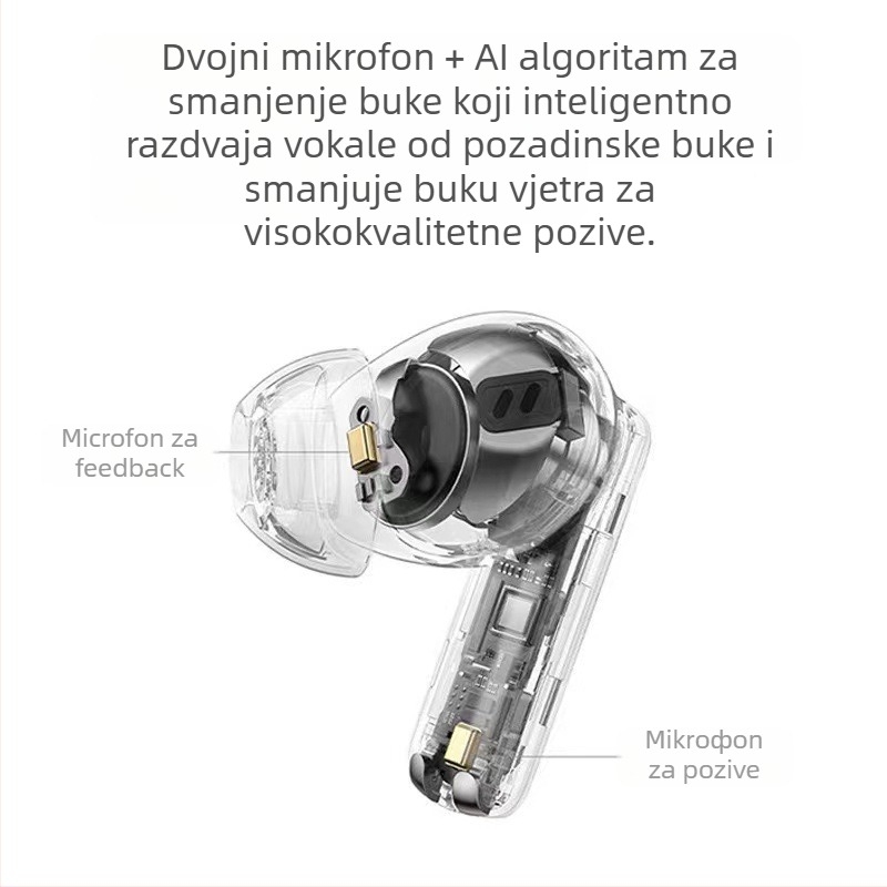 Bežične Bluetooth 5.3 gaming slušalice s aktivnim ANC-om, digitalnim displejem, IPX4, trajanje baterije 4–8 sati