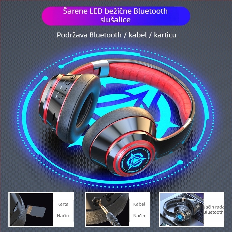 Bežične Bluetooth slušalice s mikrofonom, gamerske stereo slušalice, 3,5 mm priključak, OEM spremne