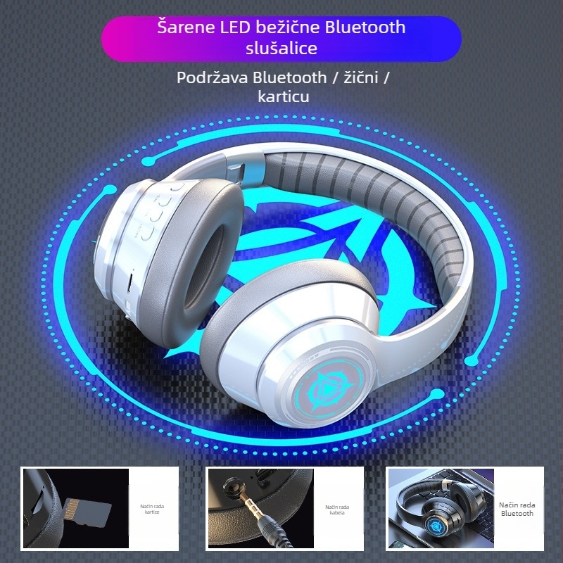 Bežične Bluetooth slušalice s mikrofonom, gamerske stereo slušalice, 3,5 mm priključak, OEM spremne