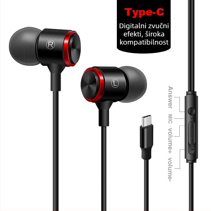 In-ear gaming slušalice, model E3, žične, osjetljivost 103 dB, duljina kabla 120 cm, Android kompatibilne