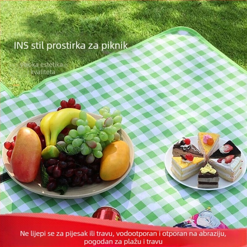 Vanjska prijenosna piknik podloga, vodootporna netkana tkanina (ne-tkani tekstil), pogodna za plažu, kampiranje i travnjak; debela piknik podloga; dimenzije 100×150 cm / 150×200 cm / 200×200 cm