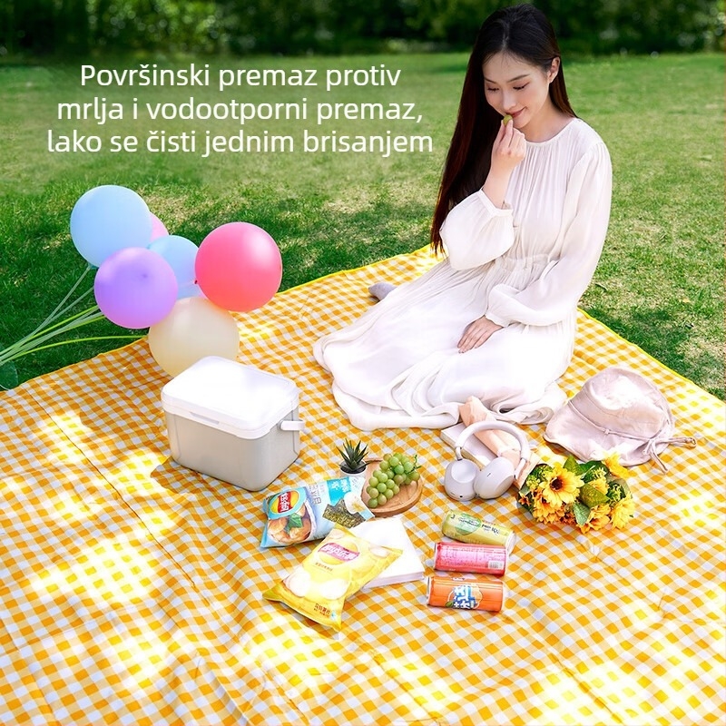 Vanjska prijenosna piknik podloga, vodootporna netkana tkanina (ne-tkani tekstil), pogodna za plažu, kampiranje i travnjak; debela piknik podloga; dimenzije 100×150 cm / 150×200 cm / 200×200 cm