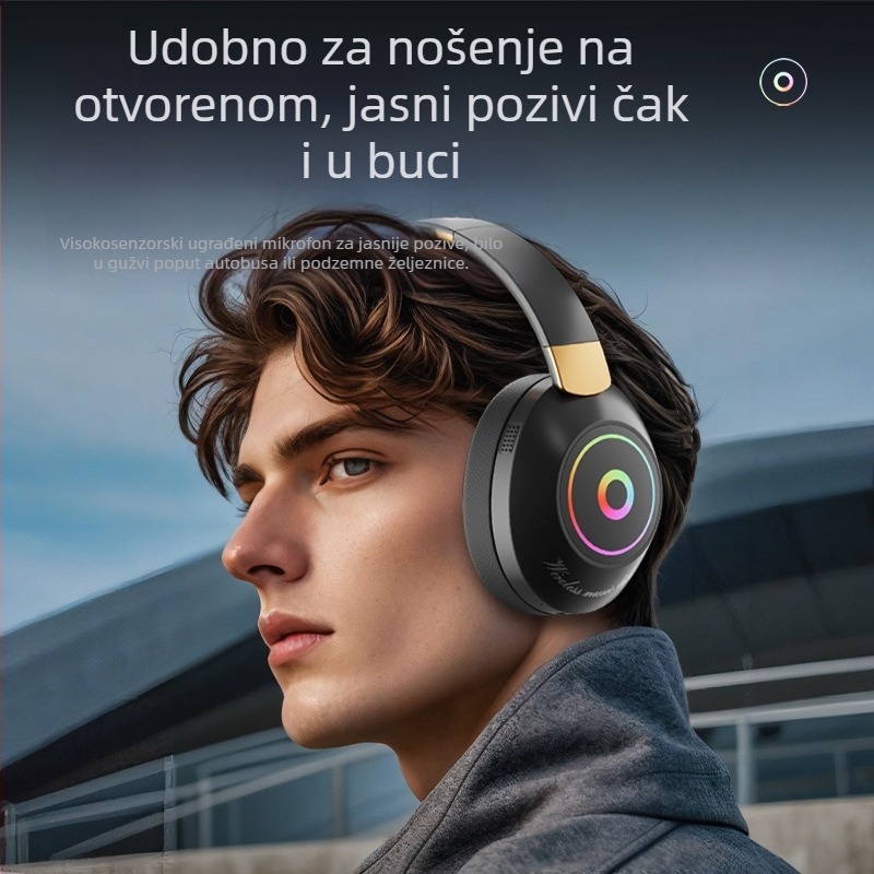 Yinshuer Gaming slušalice - sklopne, Bluetooth 5.4, domet 10 m, trajanje baterije >8 h, niska latencija za esportove