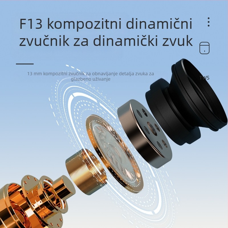 TWS bežične Bluetooth slušalice za sport – stereo, in-ear (Bluetooth 5.0, domet 10 m, trajanje baterije 0–4 h)