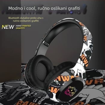 Slušalice za glavu Bluetooth 5.3, domet 10 m, stereo zvuk, trajanje baterije 4–8 h