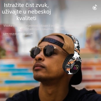 Slušalice za glavu Bluetooth 5.3, domet 10 m, stereo zvuk, trajanje baterije 4–8 h