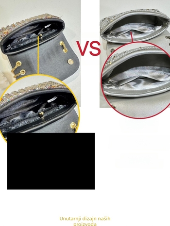 PU materijala večernja clutch torbica s kristalima, mali kvadratni oblik, unutarnji pretinac za telefon i ID, zatvaranje poklopcem