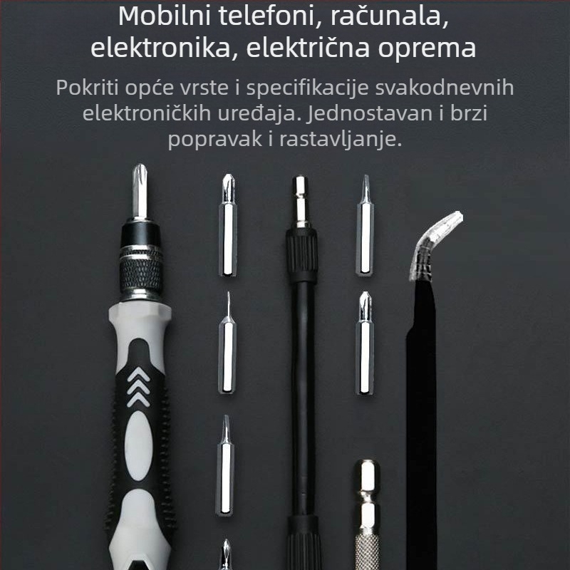 115-in-1 set odvijača od krom-vanadijske čeli za demontažu satova, računala i mobilnih telefona