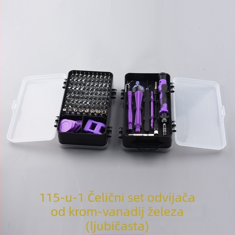 115-in-1 set odvijača od krom-vanadijske čeli za demontažu satova, računala i mobilnih telefona