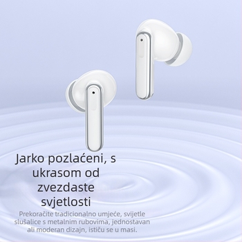 Prave bežične Bluetooth slušalice s ANC/ENC blokiranjem šuma, digitalni zaslon, Bluetooth 5.3, domet 10 m, IPX4 vodootporne
