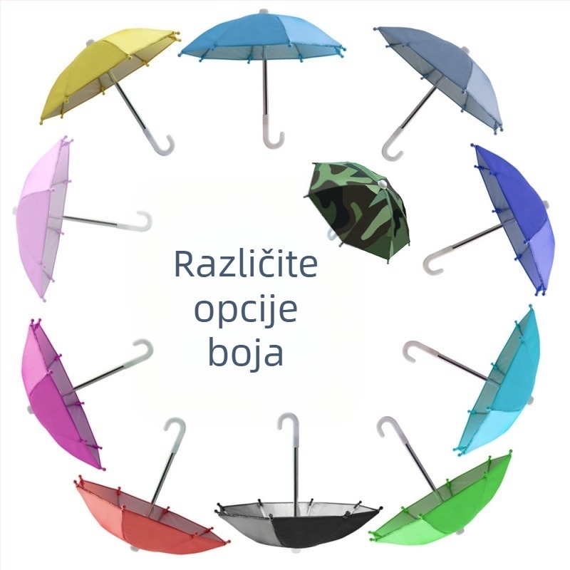 Mini kišobran bez drške za zaštitu od sunca, 8 rebara od željeza, platno od poliestera 210T, UPF > 50