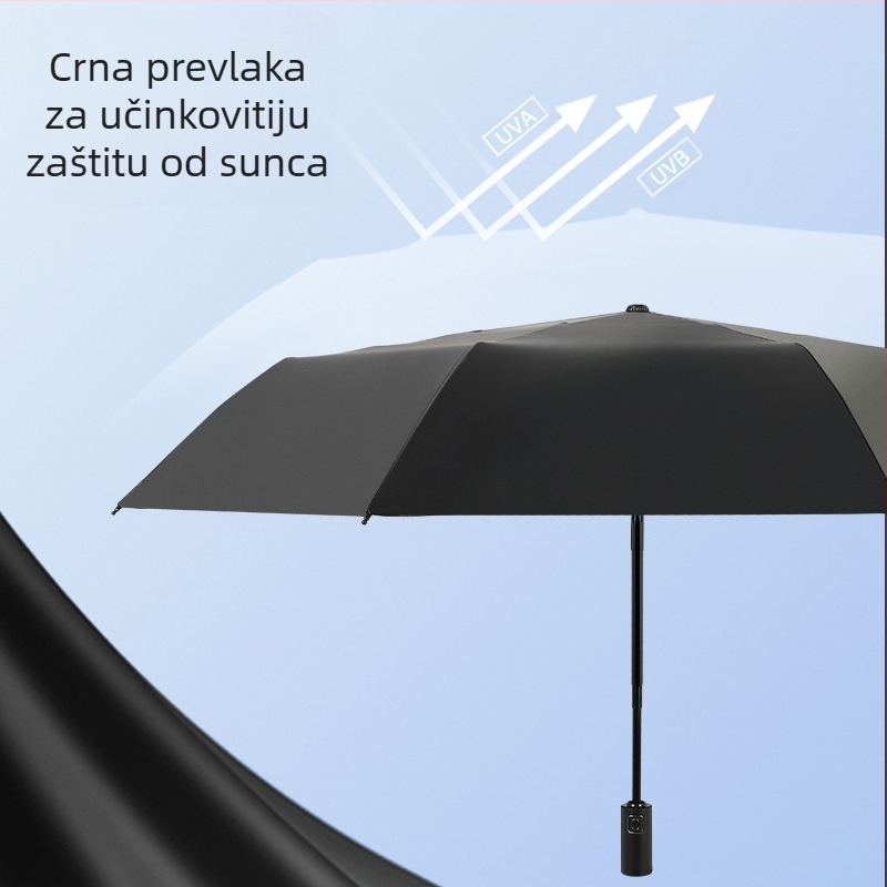 Novi trodijelni kišobran u nacionalnom stilu umjetnosti s UV zaštitom, automatsko otvaranje i zatvaranje, ilustracija Jiangfeng Fishing Fire