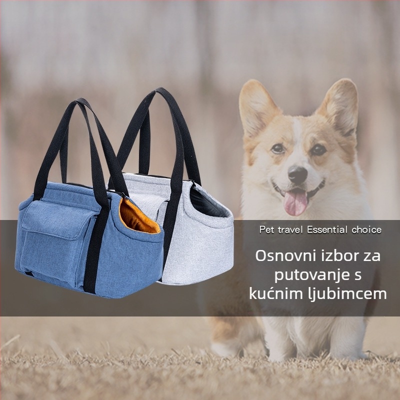 Torba za kućne ljubimce za putovanje za mačke i pse, pogodna za sve sezone, dvostruki sloj, prijenosna i sklopiva, od lana