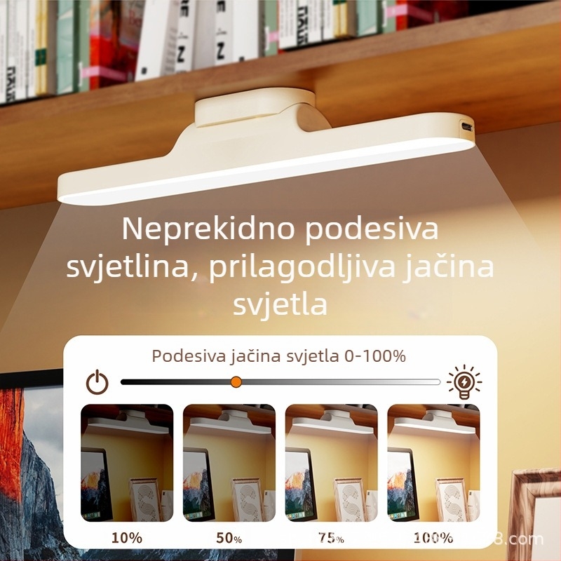 USB napajana LED stolna lampa sa zaštitom očiju, regulacijom svjetline, gumb prekidač, za studentske domove