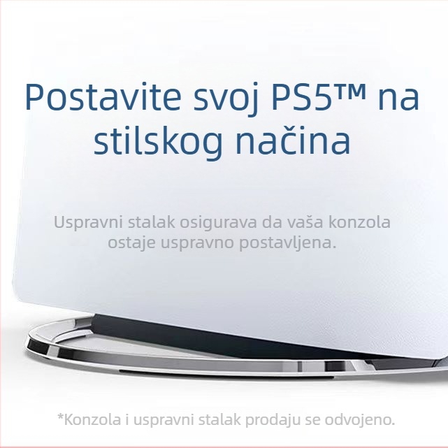 PS5 Slim Vertikalni Stalak s Bazom, ABS Materijal, Direktna Ugradnja
