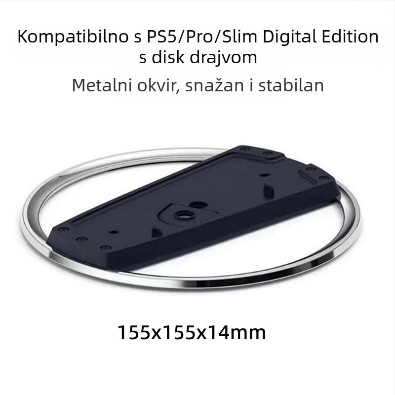 PS5 Slim Vertikalni Stalak s Bazom, ABS Materijal, Direktna Ugradnja