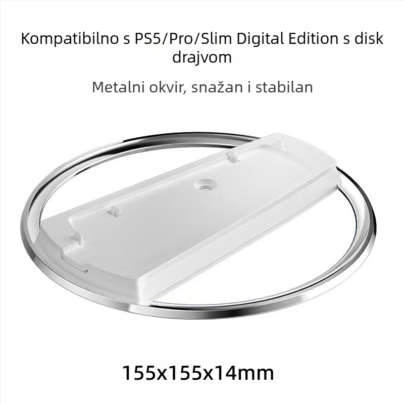 PS5 Slim Vertikalni Stalak s Bazom, ABS Materijal, Direktna Ugradnja