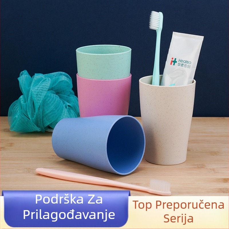 Čaša za četkicu za zube od pšenične slame, s logom, prilagodljiva, Fugue Industry