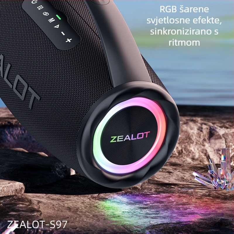 ZEALOT Fanatic S97 80W Bluetooth 5.2 prenosivi vanjski zvučnik s 4 zvučnika i ugrađenom baterijom 6000mAh IPX6