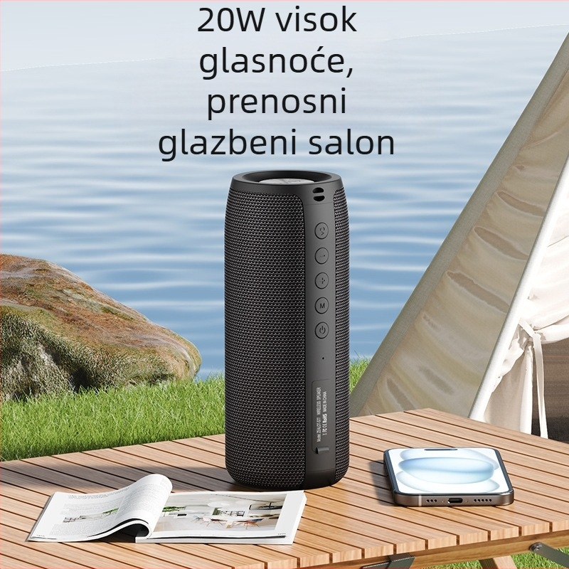 Vanjski vodootporan Bluetooth zvučnik (IPX5; Bluetooth 5.0; 100 Hz-20 kHz; SNR >=70 dB; 10 W)