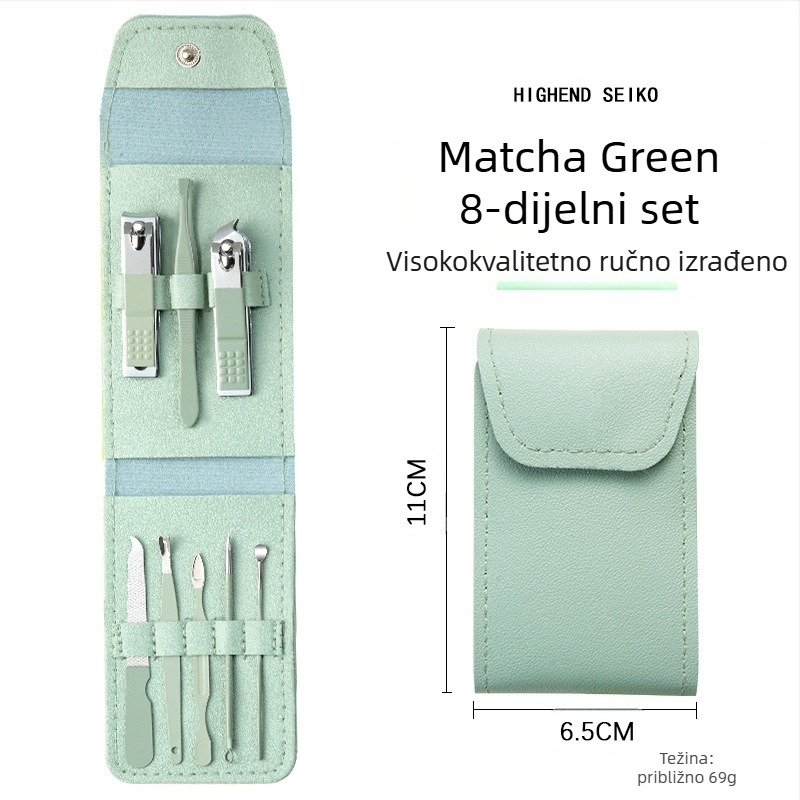 16-dijelni sklopivi set za nokte s prijenosnom futrolom, alati za manikuru i pedikuru od karbonske čelika