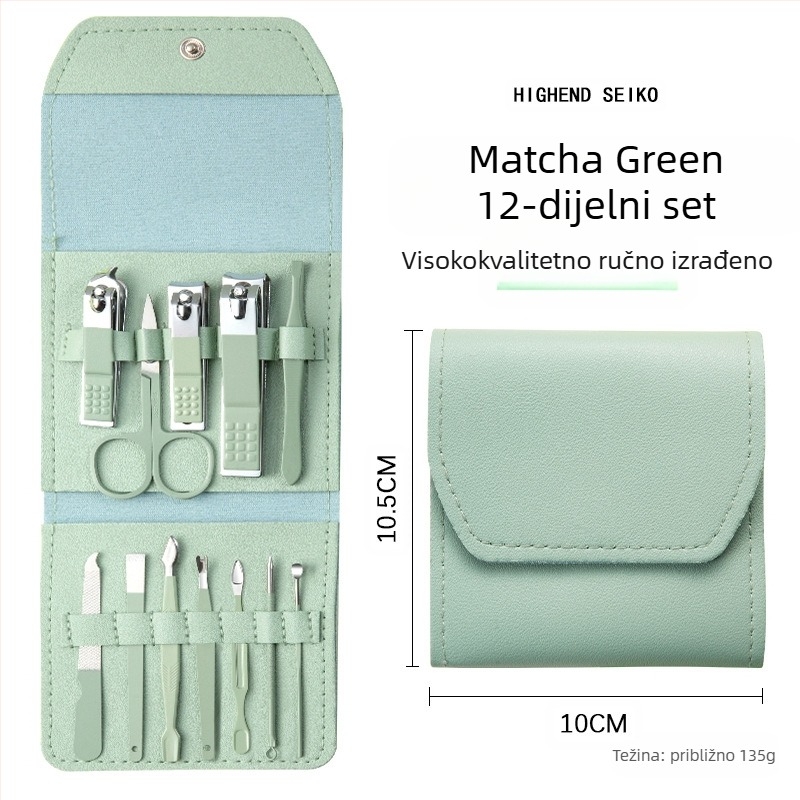 16-dijelni sklopivi set za nokte s prijenosnom futrolom, alati za manikuru i pedikuru od karbonske čelika