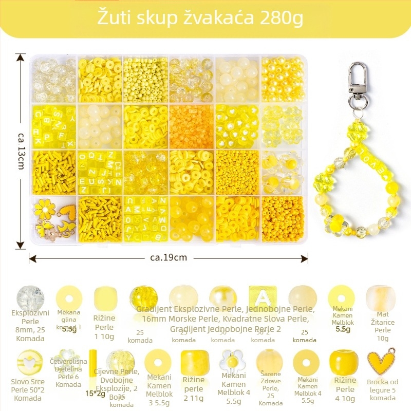 Set staklenih perlica, elektroplatirane okrugle perle, plemeniti uzorak