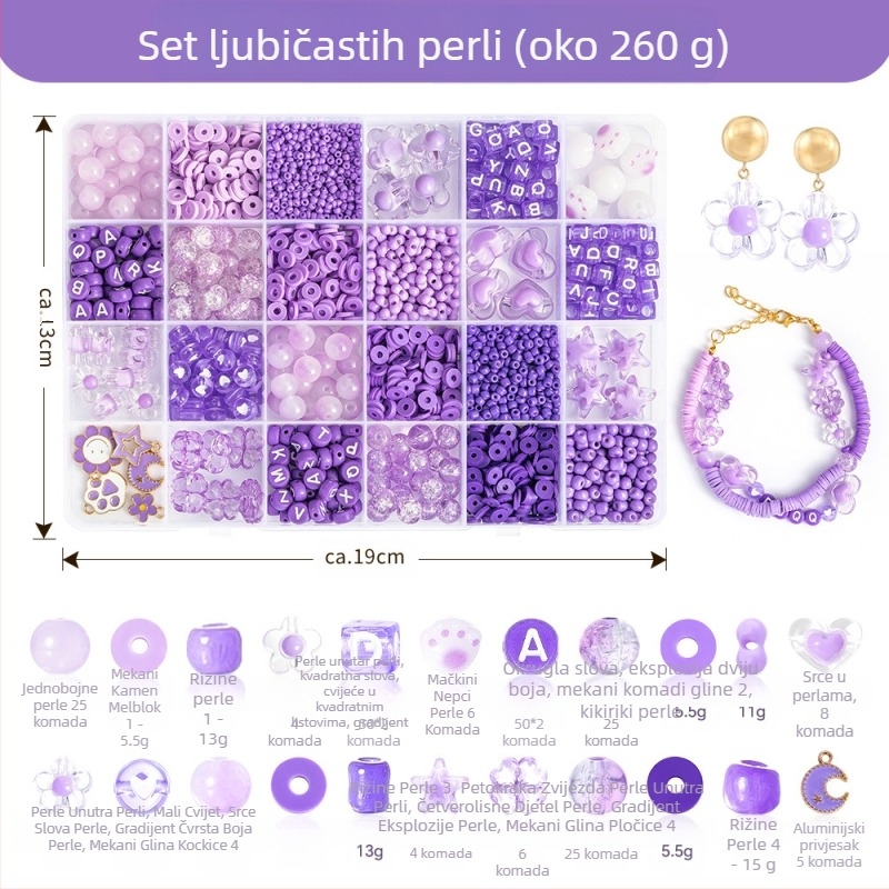 Set staklenih perlica, elektroplatirane okrugle perle, plemeniti uzorak