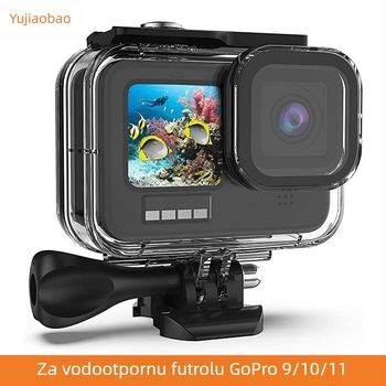 Vodootporna zaštitna kući GoPro Hero9-11 – Yujia Bao, ekološki PC materijal, kompatibilna s Hero9-11, uključuje bazu, duge vijci i kutiju za pakiranje; ispis logotipa OK