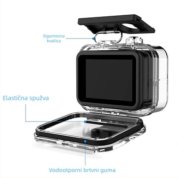Vodootporna zaštitna kući GoPro Hero9-11 – Yujia Bao, ekološki PC materijal, kompatibilna s Hero9-11, uključuje bazu, duge vijci i kutiju za pakiranje; ispis logotipa OK