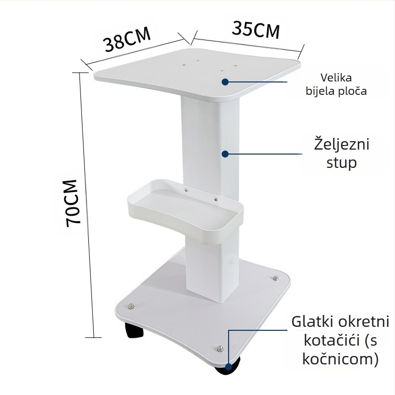 Stacionarna kolica za kozmetičke instrumente za komercijalne salone, baza skladišta, IPX0, bez ugrađene baterije