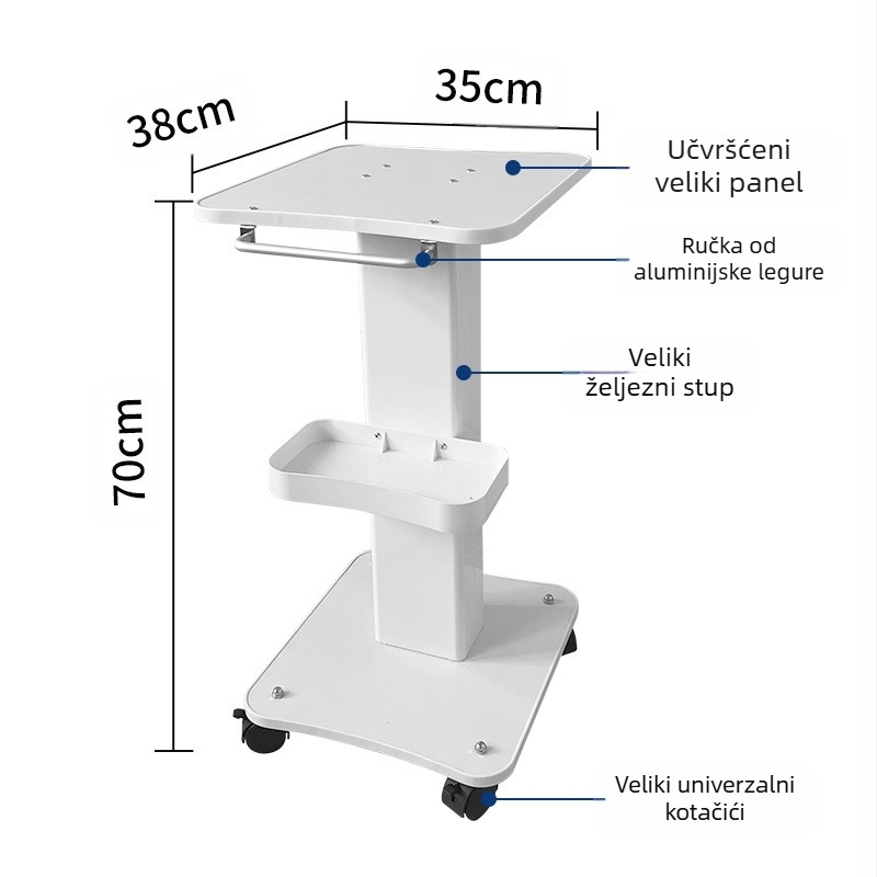 Stacionarna kolica za kozmetičke instrumente za komercijalne salone, baza skladišta, IPX0, bez ugrađene baterije