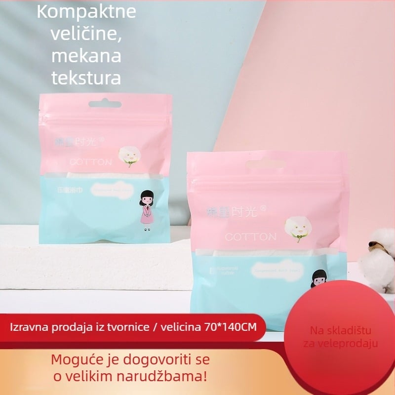 Jednokratni ručnik za kupanje od pamuka, za putovanja, kompaktni i debeli, 100% pamuk, prenosiv za hotel i dom