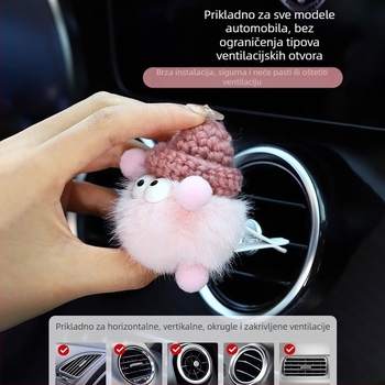 Auto aromaterapijski ukras za ventilaciju – sladak karikaturirani dizajn, materijal tkanina, dekoracija